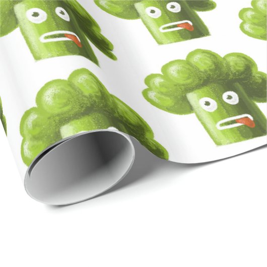 Funny Broccoli Vegetarian Pattern Geschenkpapier (Rolleneckpunkt)