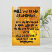 Funny Brochacho Beer Einladung (Stehend Vorderseite)