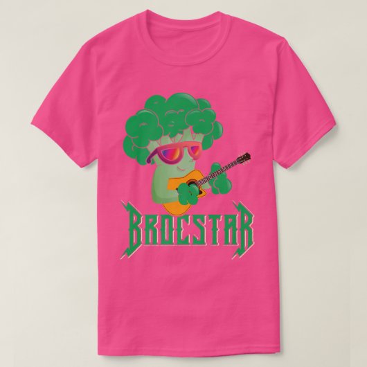 Funny Brocstar Guitar Broccoli T-Shirt (Design vorne)