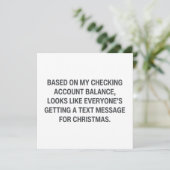 Funny Broke Christmas Feiertagskarte (Stehend Vorderseite)