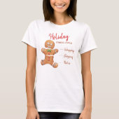 Funny Broken Gingerbrot Man Holiday Stress Levels T-Shirt (Vorderseite)
