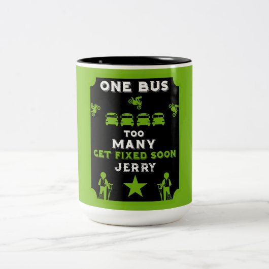 Funny Broken Leg wird gut Zweifarbige Tasse (Mittel)
