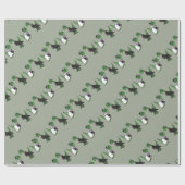 Funny Brontosaurus Hochzeitkunst Geschenkpapier (Flach)