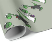 Funny Brontosaurus Hochzeitkunst Geschenkpapier (Rolleneckpunkt)