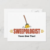 Funny Broom Sweep Postkarte (Vorne/Hinten)