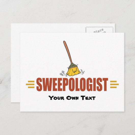Funny Broom Sweep Postkarte (Vorne/Hinten)