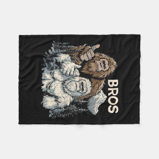 Funny Bros Bigfoot und Yeti Brothers Sasquatch Awe Fleecedecke (Vorderseite (Horizontal))