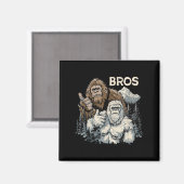 Funny Bros Bigfoot und Yeti Brothers Sasquatch Awe Magnet (Vorderseite/Rückseite)