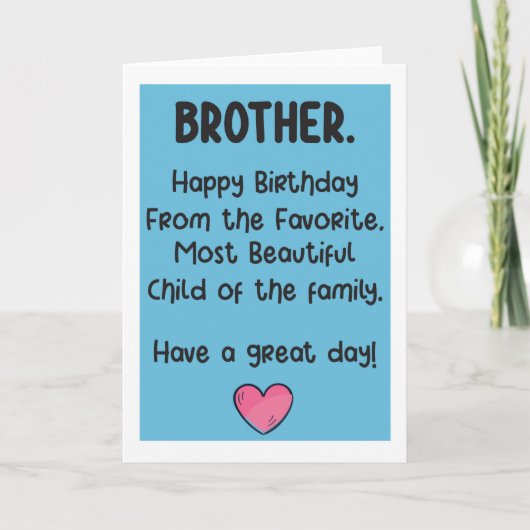 Funny Brother Birthday Card Karte (Vorderseite)