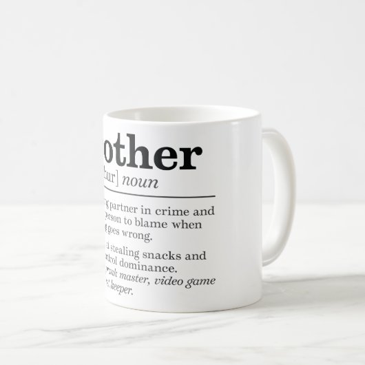 Funny Brother Definition Kaffeetasse (VorderseiteRechts)