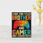 Funny Brother Gamer Graphic Tee Men Boys Teens Vid Karte (Gelbe Blume)