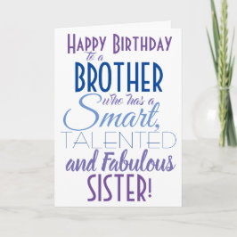 Funny Brother Sister Birthday Karte