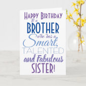 Funny Brother Sister Birthday Karte (Gelbe Blume)