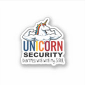 Funny Brother Unicorn Security Dont Mess With My S Aufkleber (Vorderseite)