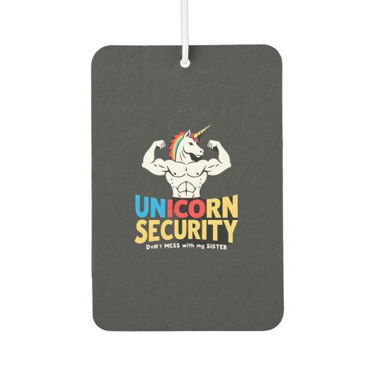 Funny Brother Unicorn Security Dont Mess With My S Autolufterfrischer (Vorderseite)