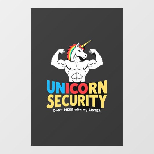 Funny Brother Unicorn Security Dont Mess With My S Fensteraufkleber (Blatt)