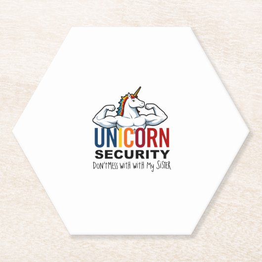 Funny Brother Unicorn Security Dont Mess With My S Untersetzer (Vorderseite)