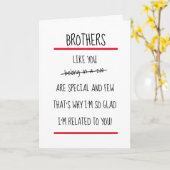 Funny Brothers Cheeky Verse Birthday Karte (Gelbe Blume)