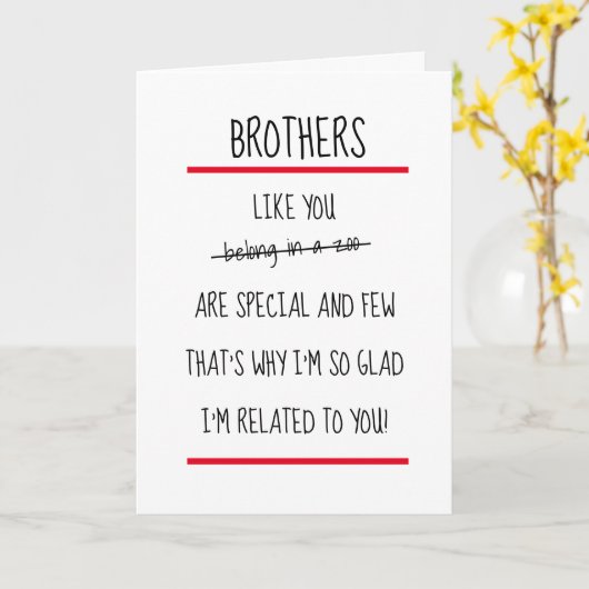 Funny Brothers Cheeky Verse Birthday Karte (Gelbe Blume)