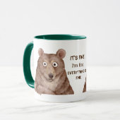 Funny Brown Bear I'm Fine Office Tasse (Vorderseite Links)