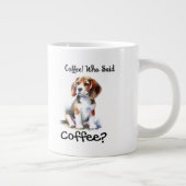 Funny BROWN 'Coffee" Beagle Personalize Jumbo-Tasse (Rechts)