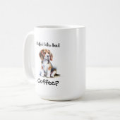 Funny BROWN 'Coffee" Beagle Personalize Kaffeetasse (Vorderseite Links)