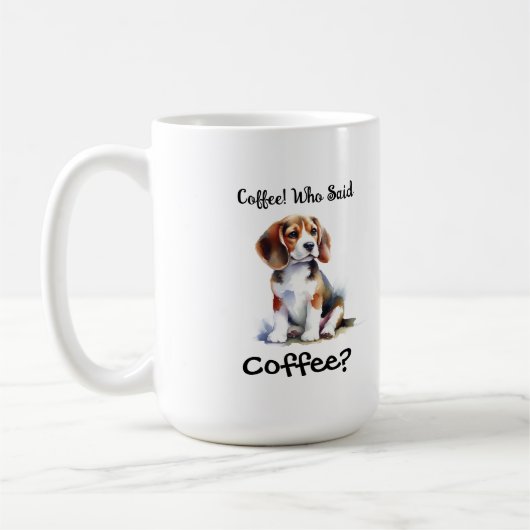 Funny BROWN 'Coffee" Beagle Personalize Kaffeetasse (Links)