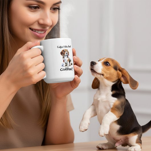 Funny BROWN 'Coffee" Beagle Personalize Kaffeetasse
