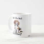 Funny BROWN 'Coffee" Beagle Personalize Kaffeetasse (Vorderseite Links)