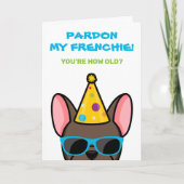 Funny Brown French Bulldog Frenchie Birthday Card Karte (Vorderseite)