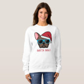 Funny Brown Frenchie Santa Paws Weihnachten Sweatshirt (Vorne ganz)