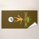 Funny Brown Green Orange Monogram Pickleball King Badehandtuch (Badehandtuch)