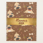 Funny Brown Mops Paws Personalisiert Planner Planer (Vorderseite)