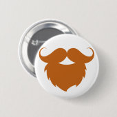 Funny Brown Mustache Button (Vorne & Hinten)