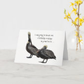 Funny Brown Pelican Spaß Geburtstag Gruß Karte (Gelbe Blume)