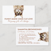 Funny Brown Pet Sitter Maine Coon Cat Visitenkarte (Vorne/Hinten)