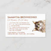 Funny Brown Pet Sitter Maine Coon Cat Visitenkarte (Rückseite)