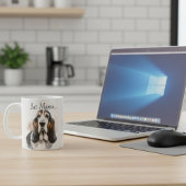 Funny Browns & White ' Aber Mama'. Basset Hound Kaffeetasse