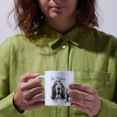 Funny Browns & White ' Aber Mama'. Basset Hound Kaffeetasse