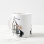 Funny Browns & White ' Aber Mama'. Basset Hound Kaffeetasse (Vorderseite Links)