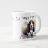 FUNNY Browns White PUPPY Watercolor Specialty Tass Jumbo-Tasse (Vorderseite Rechts)
