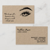 Funny Brows und Lashes Kraft Visitenkarte (Vorne/Hinten)