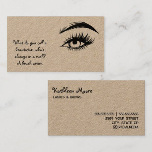 Funny Brows und Lashes Kraft Visitenkarte