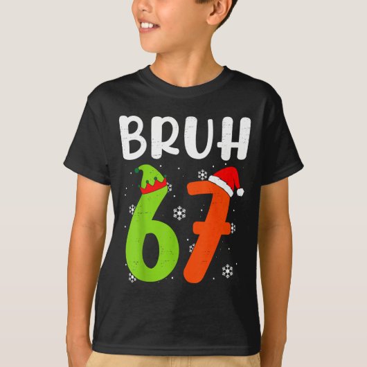 Funny Bruh 67 Christmas Pajamas Six Seven Xmas 6-7 T-Shirt (Vorderseite)