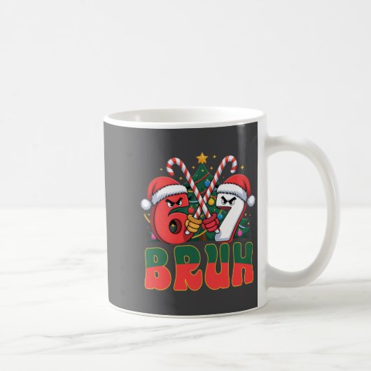 Funny Bruh 67 Six Seven 6 7 Meme Christmas Candy C Kaffeetasse (Rechts)