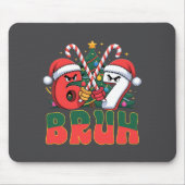 Funny Bruh 67 Six Seven 6 7 Meme Christmas Candy C Mousepad (Vorne)