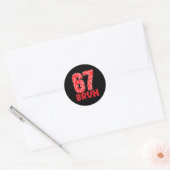 Funny Bruh 67 Six Seven Meme Valentine's Day Men W Runder Aufkleber (Umschlag)