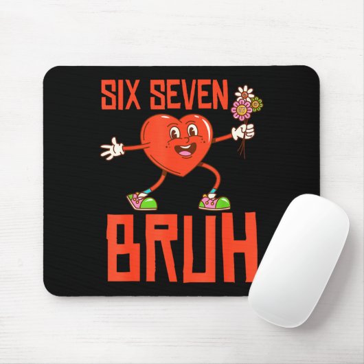 Funny Bruh 67 Valentine Six Seven Meme Gen Alpha B Mousepad (Mit Mouse)