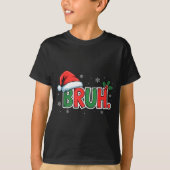 Funny Bruh Christmas Pajamas Santa Hat Xmas Pjs Ou T-Shirt (Vorderseite)