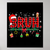 Funny Bruh Christmas Red Plaid Teens Boys Kids Xma Poster (Vorne)